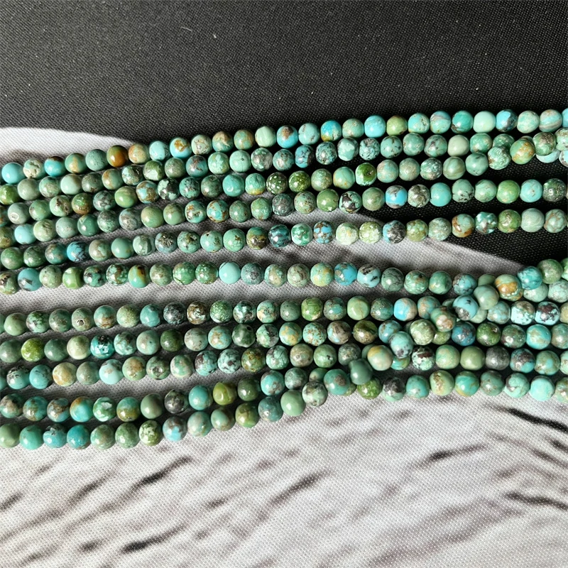 5mm Hubei Raw Turquoise Beads 100% Natural Gemstone Genuine Natural Gem Stone for Bracelet Diy Healing Power Jewelry Making