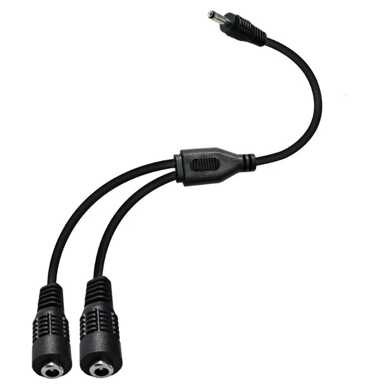 Cable divisor de corriente CC de 1 a 2 vías, adaptador macho a hembra de 3,5mm x 1,35mm, para cámaras CCTV, tira de luz LED y más de 35cm