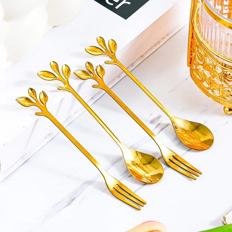 Creative Storage Jar Fruit Fork Set Nordic Light Luxury Stainless Steel Dessert Cake Fork Household Snack Tableware