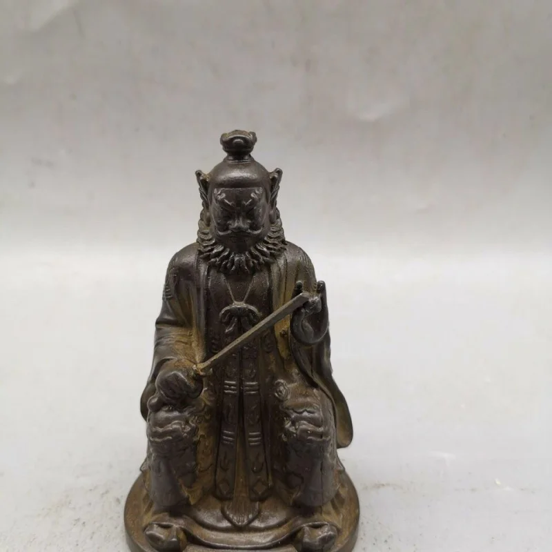 Antique Alloy Buddha Statue Zhang Tianshi Ornament Home Decor Craft