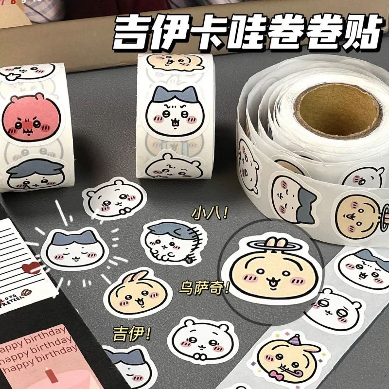 Miniso Chiikawa Tape Roll Stickers Cartoon Cute Pvc Graffiti Style Transparent Stickers Decorative Stickers Student Writing Gift