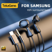 For Samsung HiFi Headphones Bass Stereo Volume Control With Mic Type C 3.5mm Eadphones For Galaxy S24 S23 S22 S21 Ultra Note 20