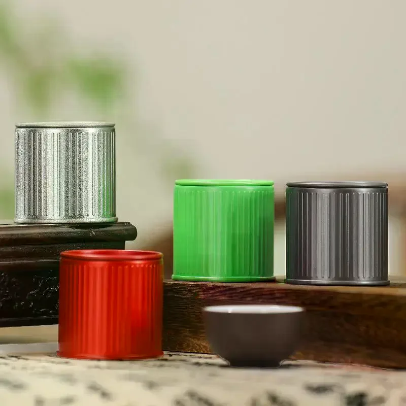 New Tea Sealed Box Kitchen Storage Container Jar Tin Round Can Candy Iron Canister Vintage Tea Box Universal Cans Tinplate Box