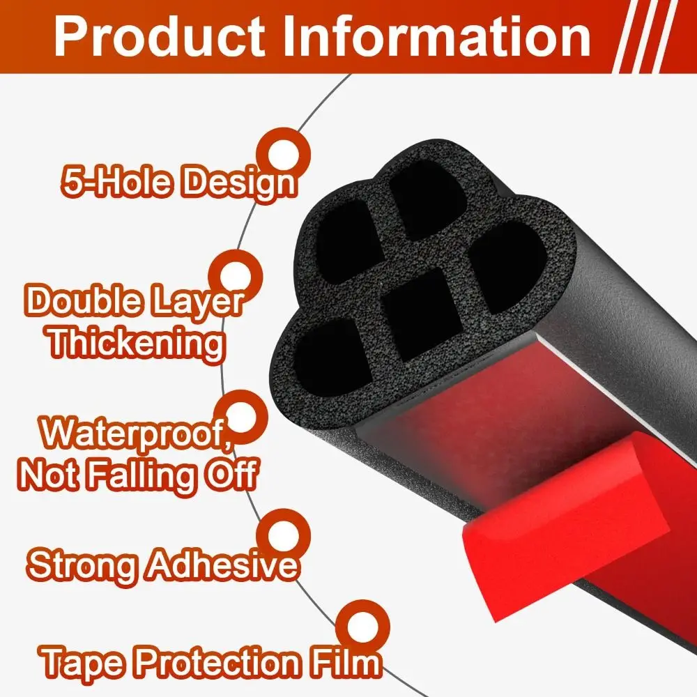 耐久性のある 3 層車用ウェザーストリップ 5 メートル防塵車ドアシール防音防風トランクシール自動車
