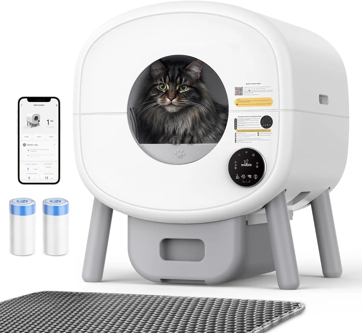 

85L Automatic Cat Litter Box, Smart Self Cleaning Litter Box for Multiple Cats with APP Control