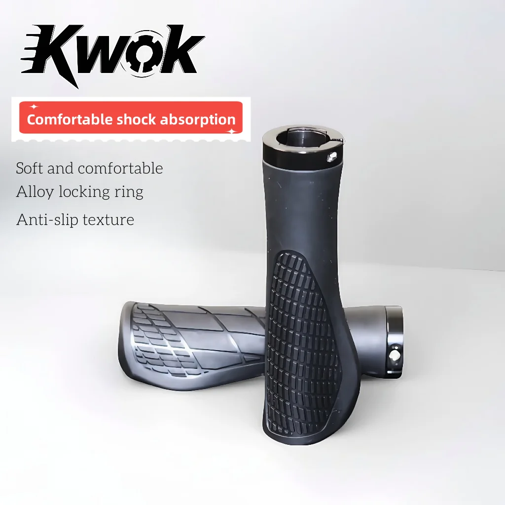 

KWOK Soft Rubber Bicycle Handlebar Grip, MTB Cuffs, Non-slip Handle Cover, Lock On, Mountain Bike Handles, 22.2mm