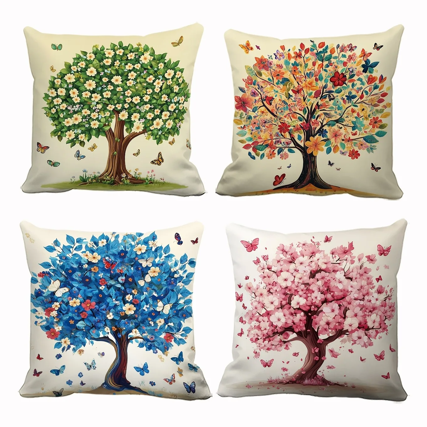 Short plush material pillowcaseFloral Quote Pillow Covers - Sweet Home & Family Theme DesignLiving room sofa cushion cover, bedr