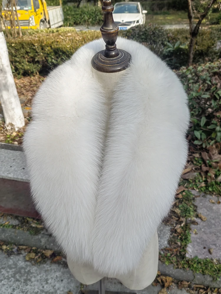 

100CM Winter Real Fox Fur Scarf Women's Neck Warm Suit Collar Decorate Coat Trim Natural Fox Scarves Luxury Genuine Long Shawl