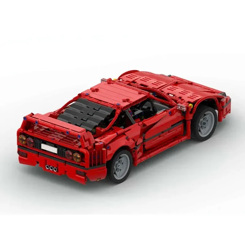 MOC-190464 rosso nuovo F40 Supercar Building Block modello 1433 parti compleanno per bambini educazione Building Blocks regalo giocattolo