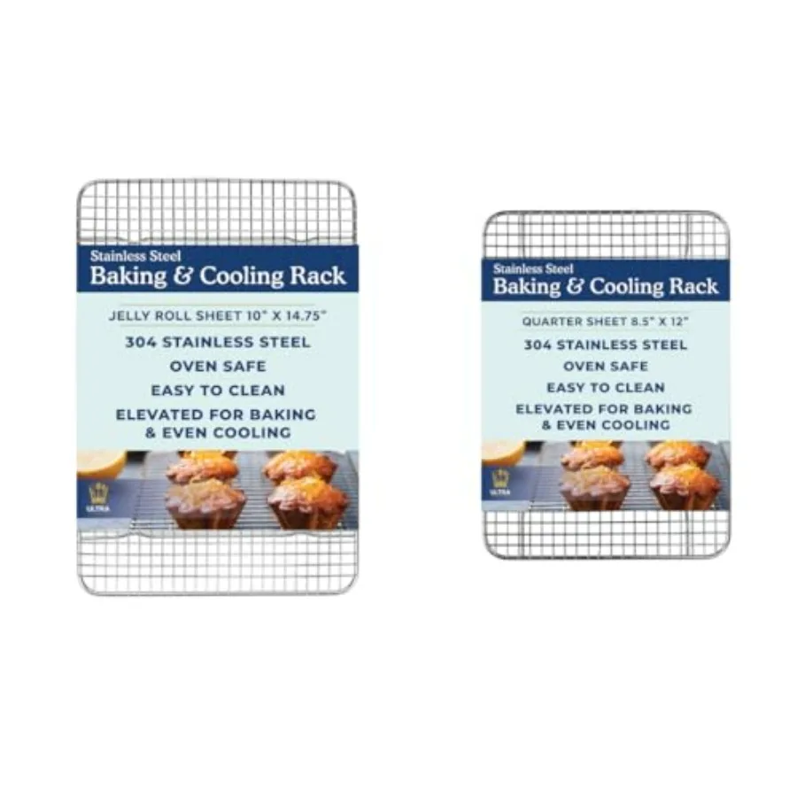 

Сверхмощная охлаждающая стойка из 100% нержавеющей стали для приготовления пищи и выпечки — подставка для выпечки и проволочная охлаждающая стойка — подходит для четверти и желе R