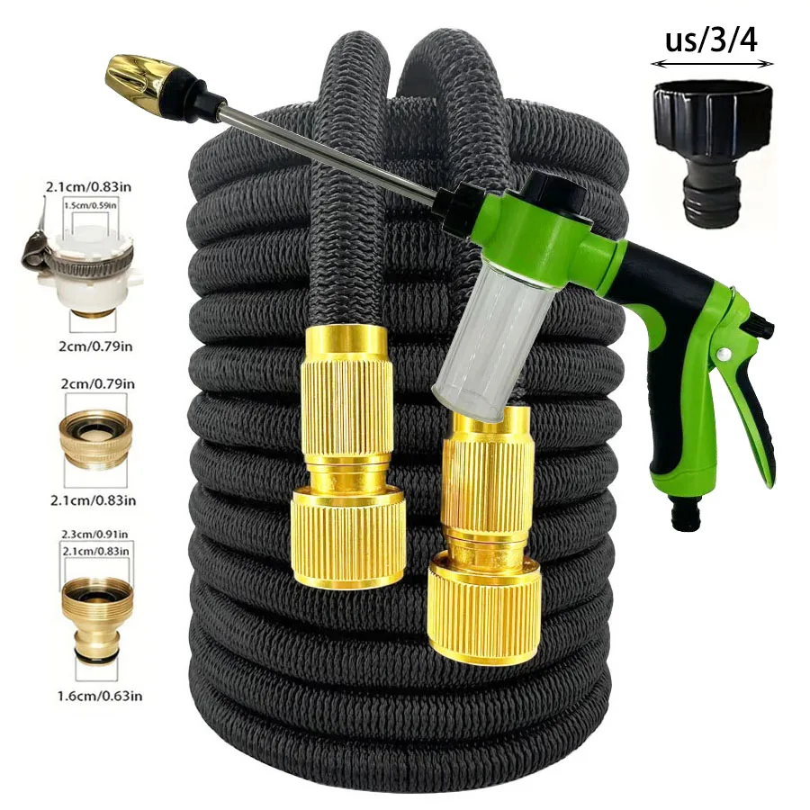 

Garden Retractable Water Hose Soft Hose with Water Gun for Outdoor Watering Durable Flexible Pipe