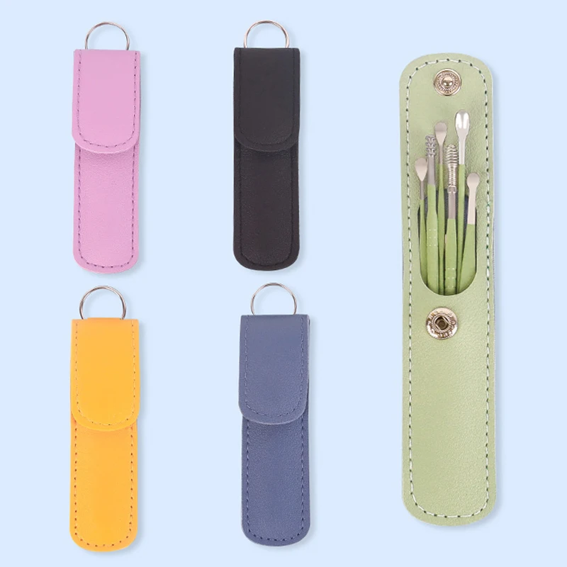 Ear Cleaner Kit com Colher e Cera Pickers, Ear Cleaner Tool, removedor de cera, Cureta Ear Pick, Cleaner, Care, 6 PCs/Set