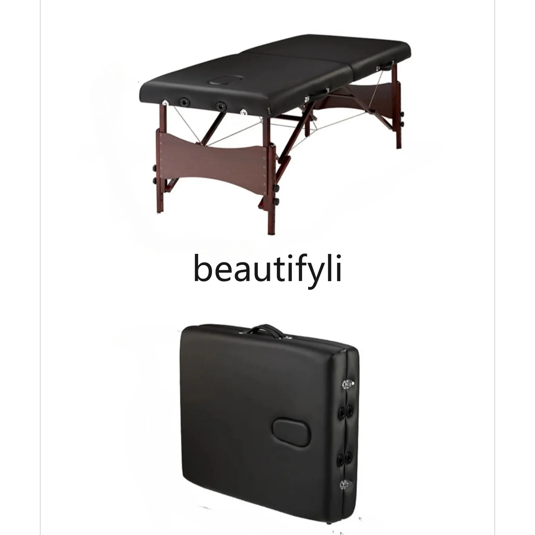 Beauty salon special massage bed Solid wood folding physiotherapy massage bone pattern embroidery bed