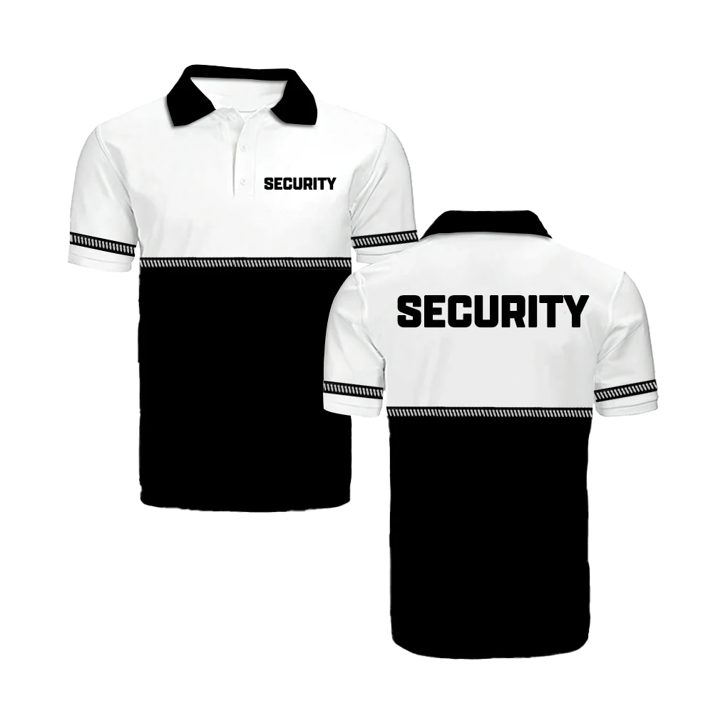 Security Personnel Short-sleeved Polo Formal Work Uniform Polo Shirt Men's Office Business Formal Polo Fashion Round Neck Men's