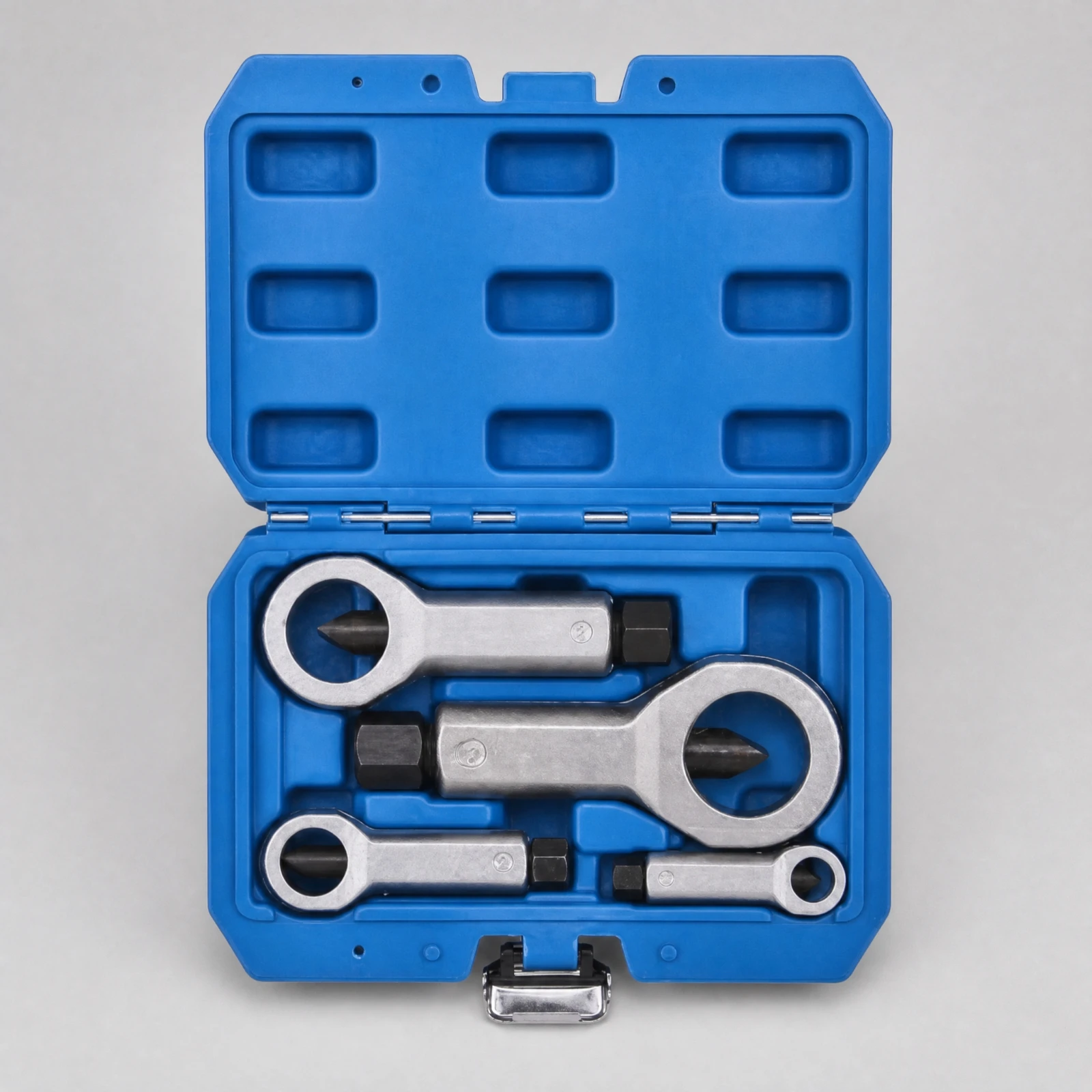 4 Pieces Mechanical Nut Splitter Tool Heavy Duty Nut Splitter Set with Storage Case Professional Compact for Mechanics