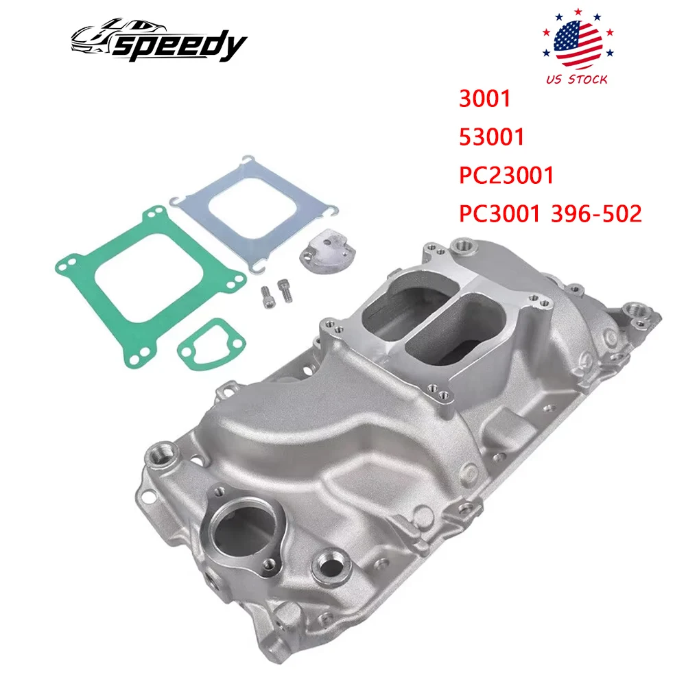 3001 53001 PC23001 per BBC Big Block Chevy Holeshot Collettore di aspirazione doppio aereo Porte ovali 1965-2000 PC3001 396-502