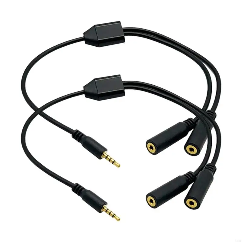 Double Port 2.5mm TRRS Audios Cable Gold Plated Connectors Compactly Design for Headsets Microphones Speaker Systems 83CF