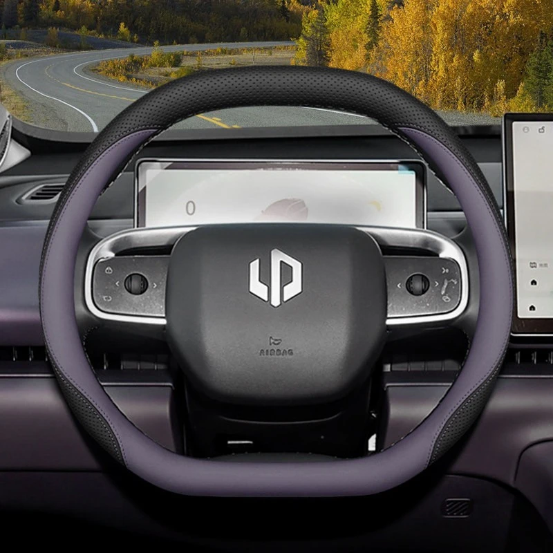 New Napa Leather Car Steering Wheel Cover For Leapmotor C16 C10 Dual D‑Shape Non‑Slip All Seasons Steering Wheel Protector