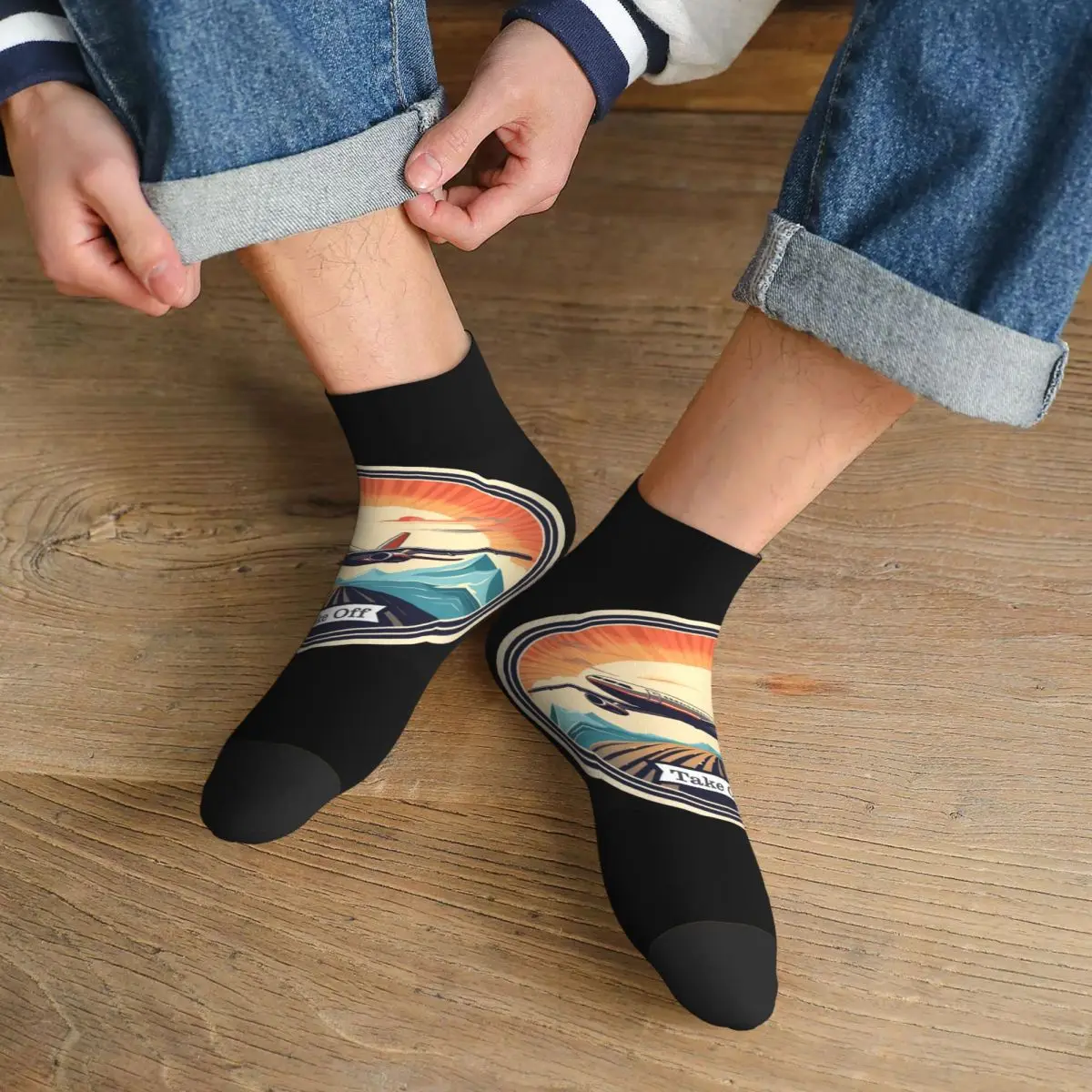 

Винтажные носки с самолетом, супер мягкие чулки в стиле Харадзюку, всесезонные носки, аксессуары для унисекс, рождественские подарки