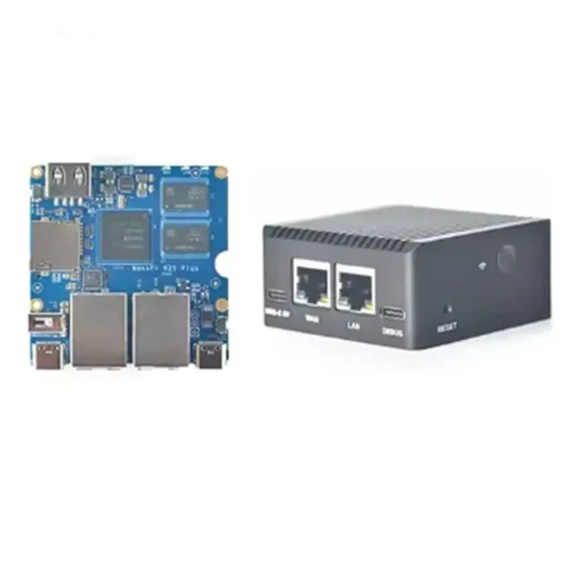 Efficient Nanopi R2S Plus Rockchip RK3328 Mini Router Dual Gigabit Port 1GB RAM 32GB EMMC