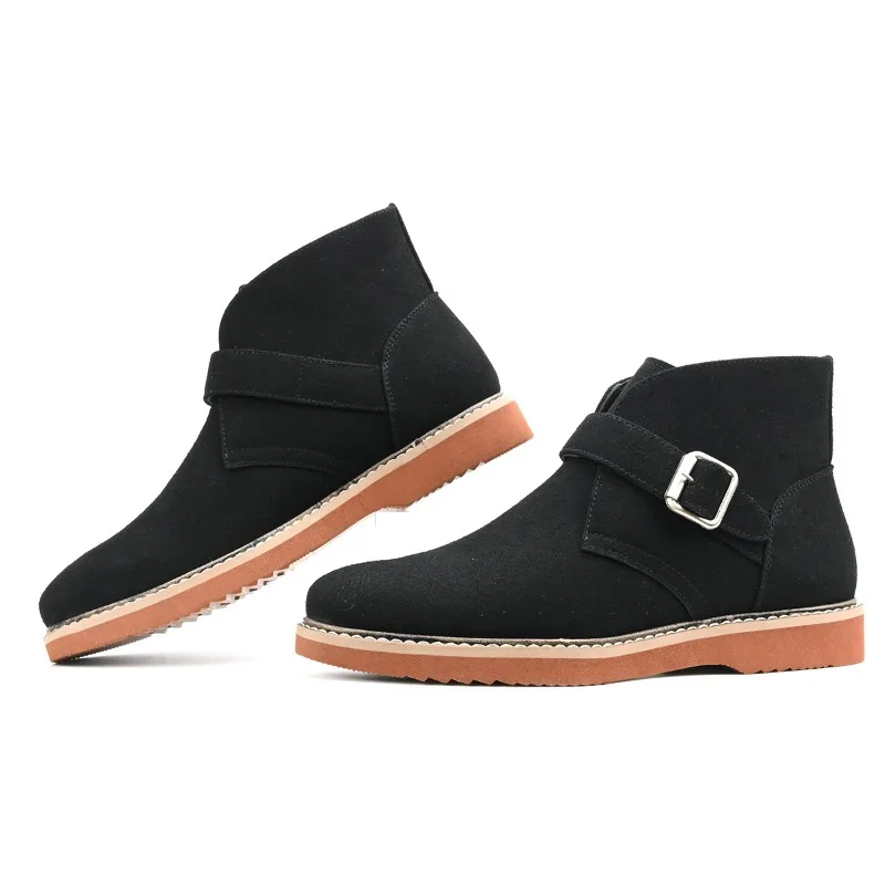 

High Quality Men's Chelsea Boots Small Square Head Men's Shoes Designer Men Short Boots Casual High Top Ankle Boots Botas Hombre