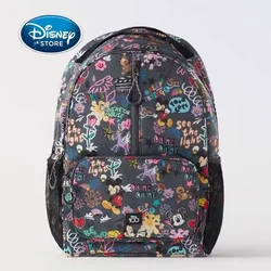 Disney 100th Anniversary Backpack Large Capacity Graffiti Students Double Shoulder Bag Mickey Mouse Printed Backpack Travel Bag