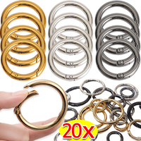 10-20Pcs 20/25/26/33MM Metal Spring Buckles Carabiner Hooks Handbag Clasp Stainless Steel Keyring Snap Gate O Ring Camping Clasp