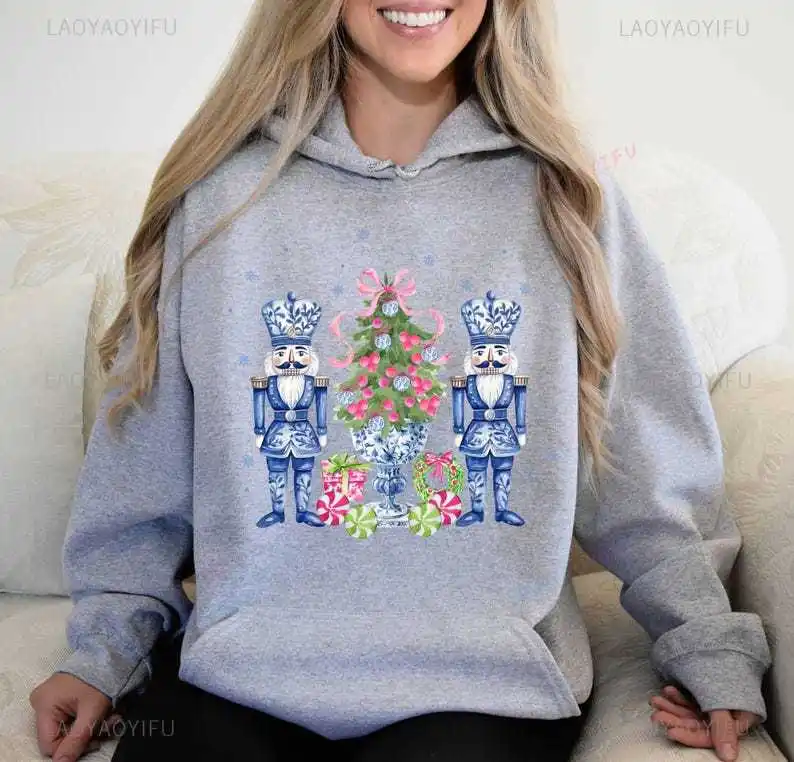 Chinoiserie Nutcracker Christmas Hoodies Nutcracker Hoodie for Women Christmas Gift Funny Nutcracker Ballet Lady Sweatshirt