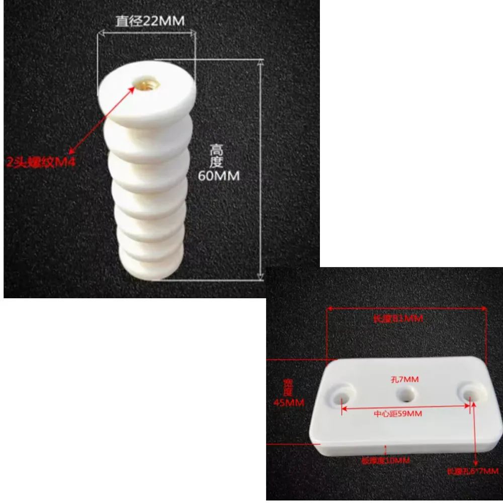 

2pcs High Frequency Electric Porcelain Ceramic Insulator Rectangular Ceramic Plate Ceramic Post Insulators