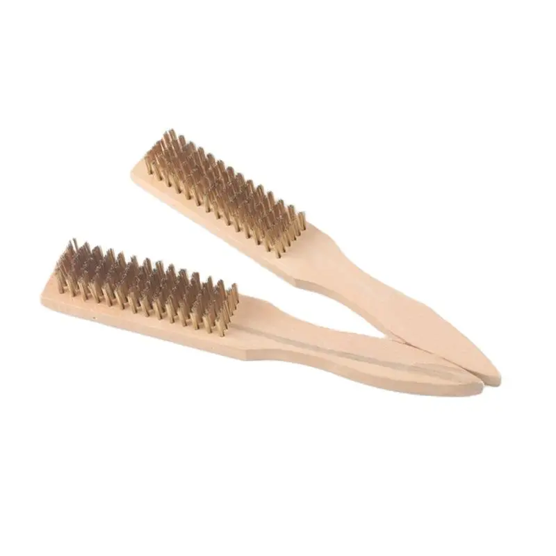 1PC Wooden Handle Steel Wire Brush Cleaning Tools for Removing Metal Rust and Paint,Scraping Fish Scales 0.2mm Wire Diameter
