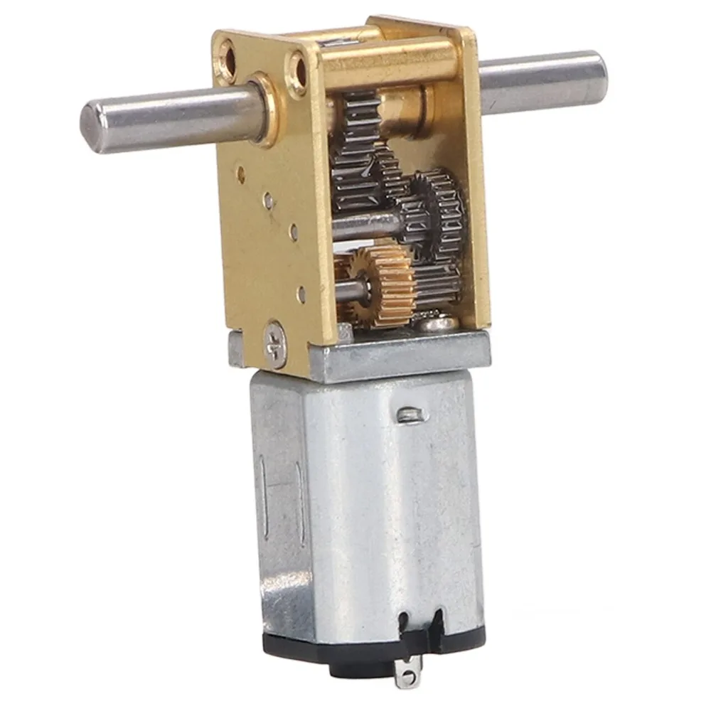 Durable 6V Voltage Worm Gear Motor DC Brushed Type 190RPM Speed Micro DC Motor Fixing Mount Dual Shaft Motor For Smart Car Robot