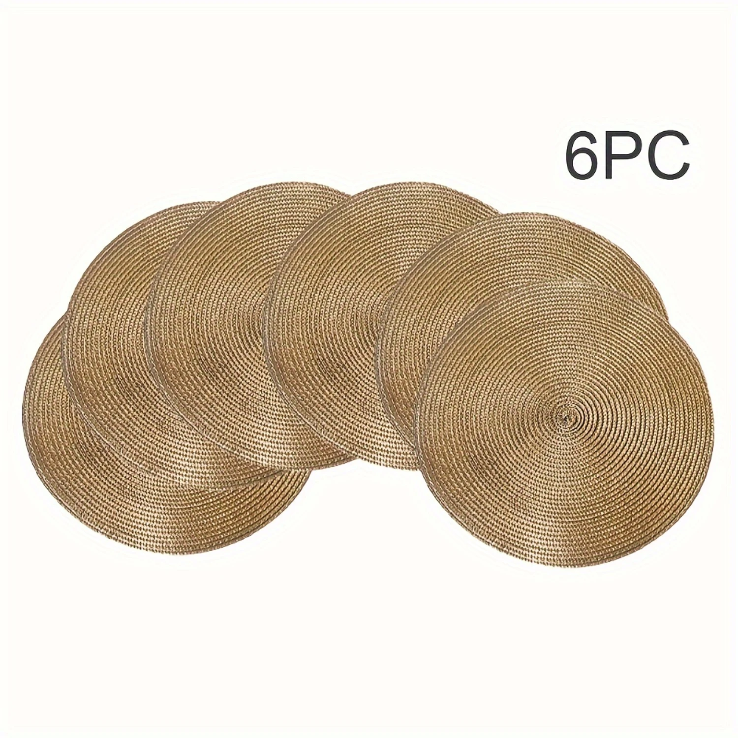 

Round Placemats Set of 6, Non-Slip Place Mats, Washable Table Mats for Dining Table, 13.58in