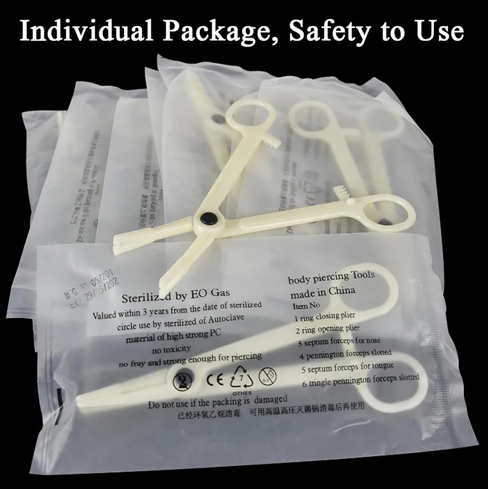 Belly Piercing Kit 8Pcs Belly Button Piercing Kit Includes 14G Belly Button Rings Piercing Clamp 14G Piercing Needles