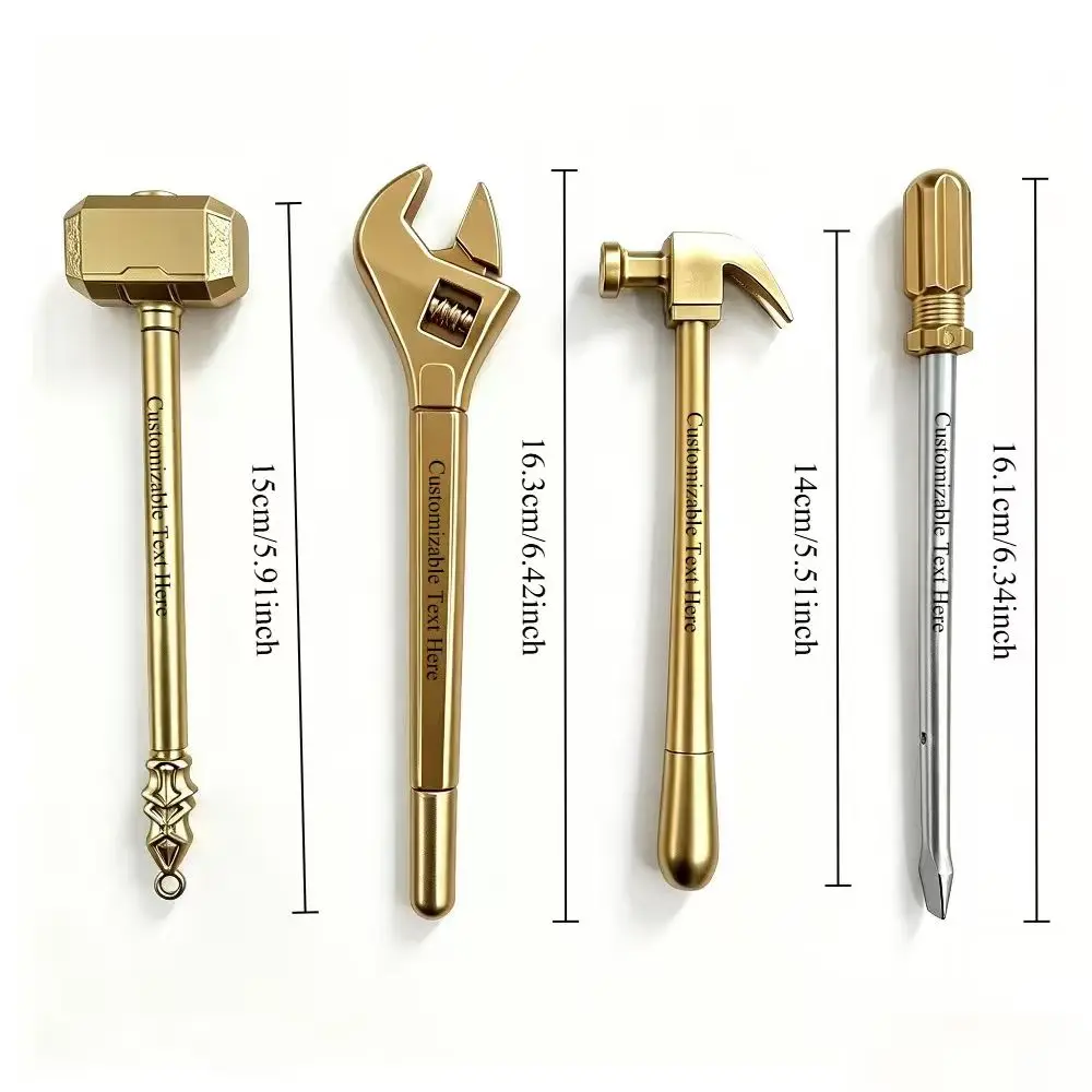 24PCS Custom Claw Hammer Wrench & Screwdriver Shaped Pens Smooth Writing for School & Office Use Ideal for Holiday Gifting