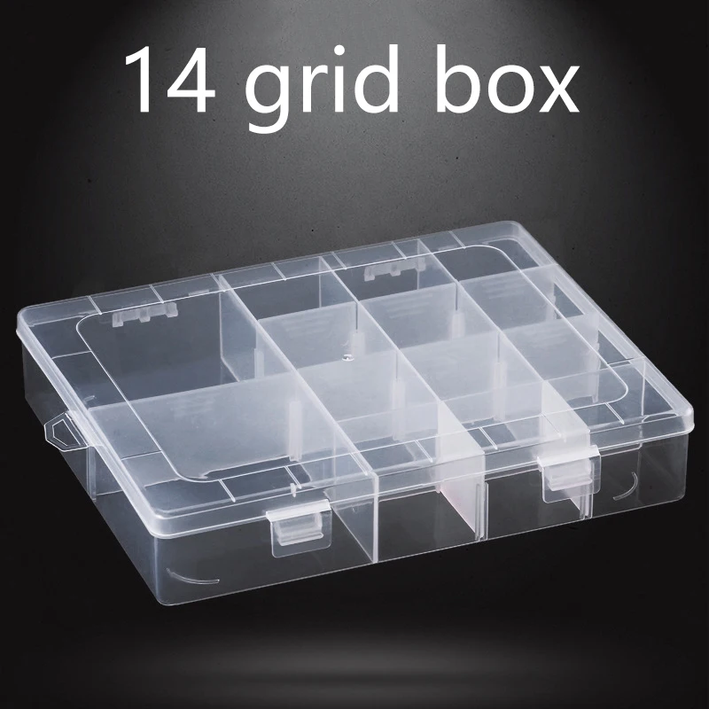 14grids Plastic Removable Divider Storage Box Adjustable Organizer Case For Jewelry Earrings Bead Small Parts Hardware And Craft