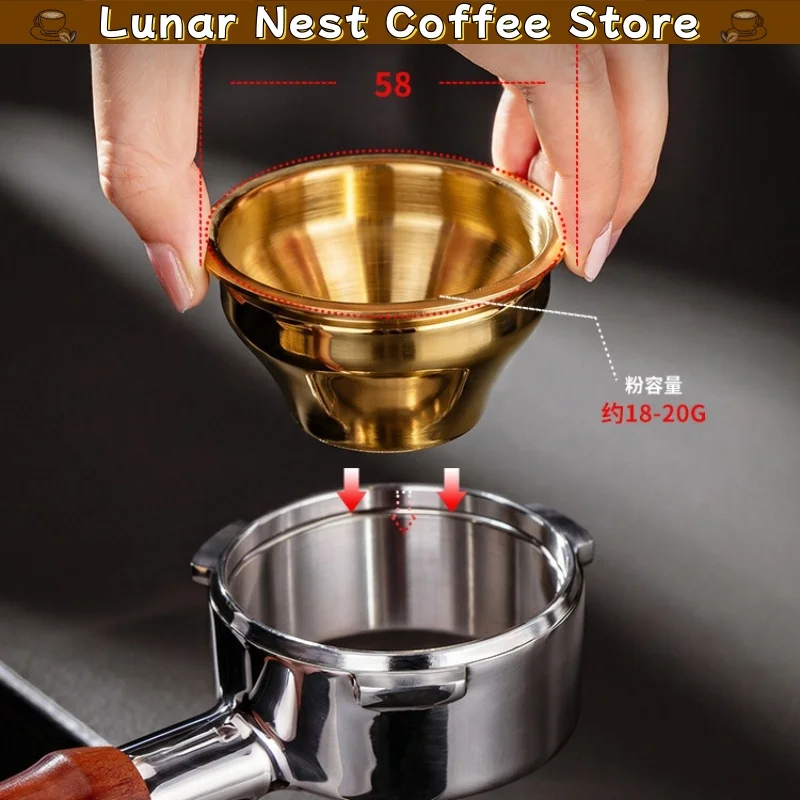 Coffee Variant 22g 58mm Gradient Color Portafilter Basket Precision Extraction Espresso Filter Basket For Bottomless Portafilter