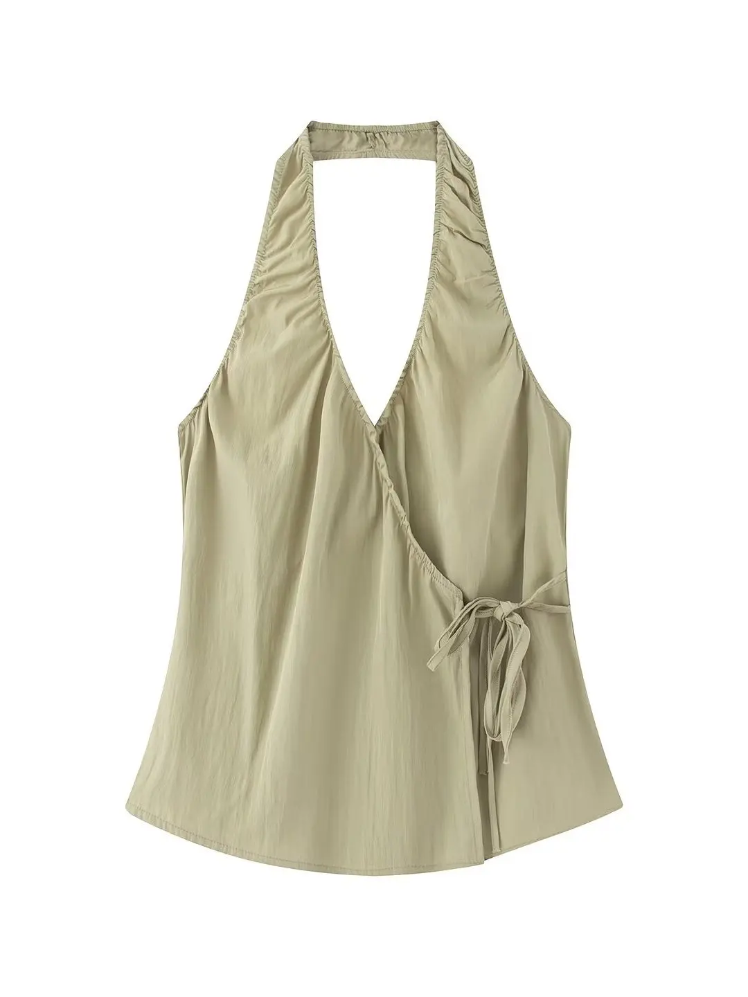 Summer Women's Wrap-Vest Backless V-Neck Neck Hanging Style Double-Side Polyester Fiber Loose Fit Casual Holiday Fashion