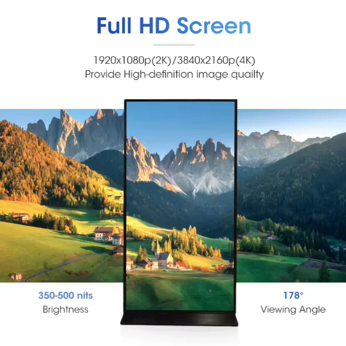 

65 Inch Outdoor LCD Digital Signage Waterproof High Brightness with Automatic Adjustment for Advertising Screen