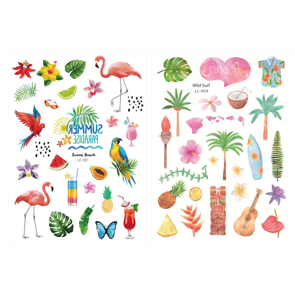 8-adesivos-fofos-para-decoracao-de-festa-havaiana-na-praia-tema-tropical-kawaii-luau