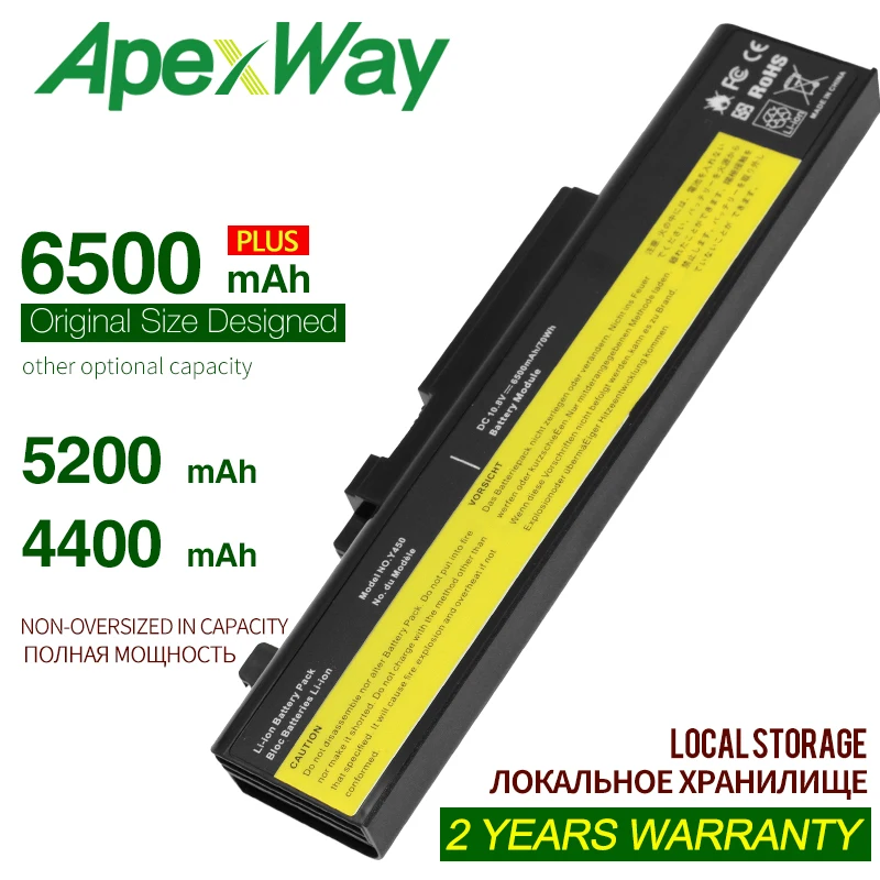 ApexWay 10.8V Y450  Laptop Battery For Lenovo IdeaPad Y450A Y450G Y550A Y550 Y550P L55Y2054 L08S6D13 L08L6D13 L08O6D13