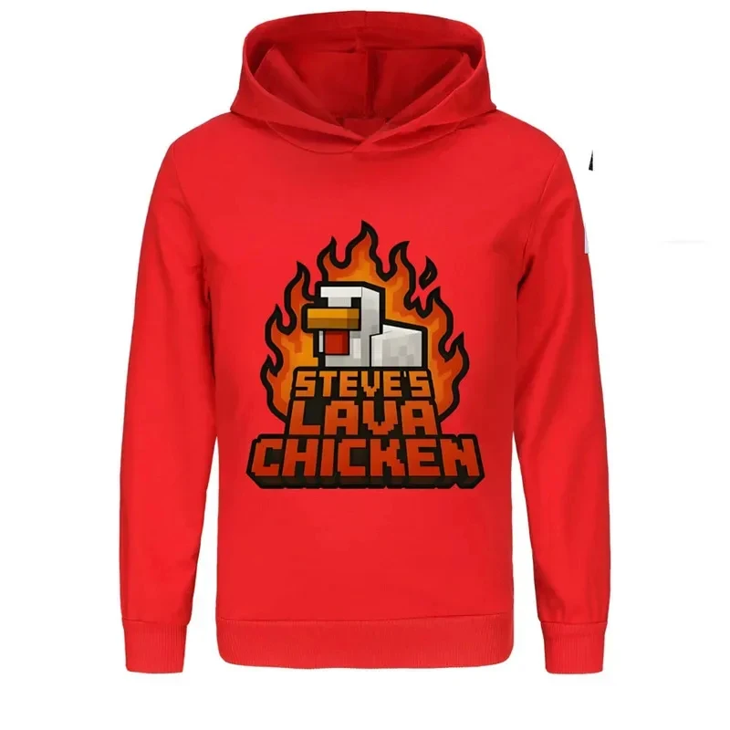 

★Halloween Cosplay Costume Steve's Lava s Hoodies Cartoon Chicken Jockey Print ren's Clothing Sweatshirts 2026 New ♥Look Me ←_←