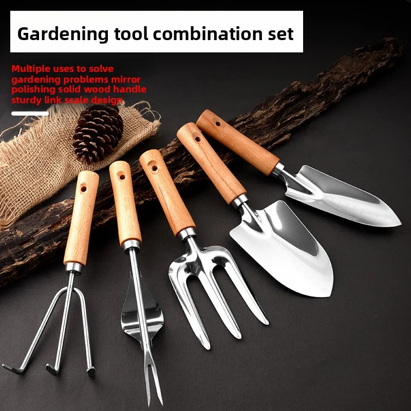 household flower planting outdoor sea catching tools stainless  small hand shovel garden pine multi-functional set combination