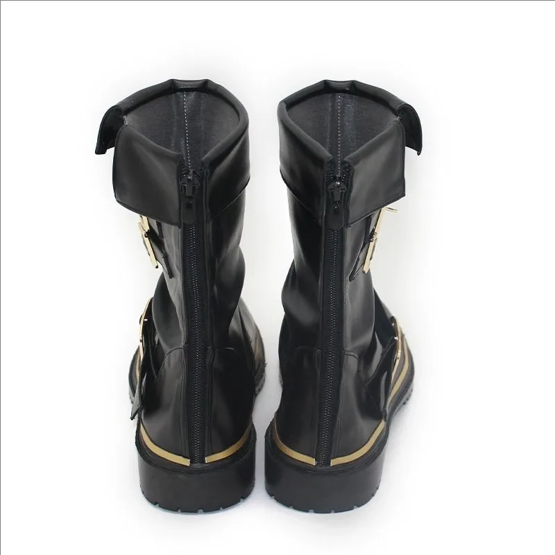 لعبة لعب الأدوار ايريث غينسبورو تأثيري أحذية FF7 طبعة جديدة Aeris الأحذية هالوين كرنفال تأثيري الأحذية الجلدية الاصطناعية