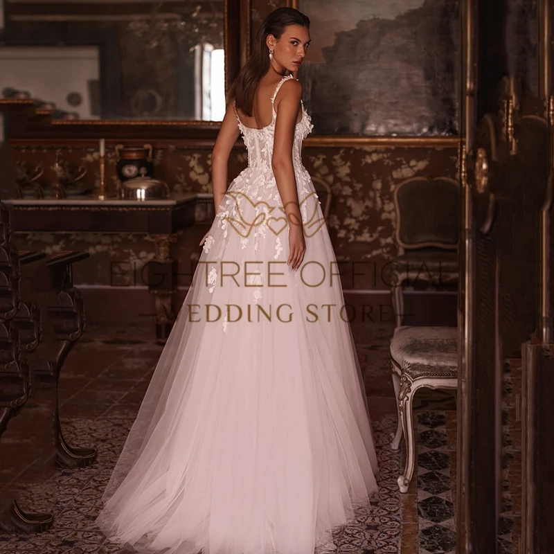 Eightree Elegant A-Line Wedding Dresses Women Sweetheart Appliques Tulle Bridal Dress Formal Wedding Ball Prom Gowns Customized