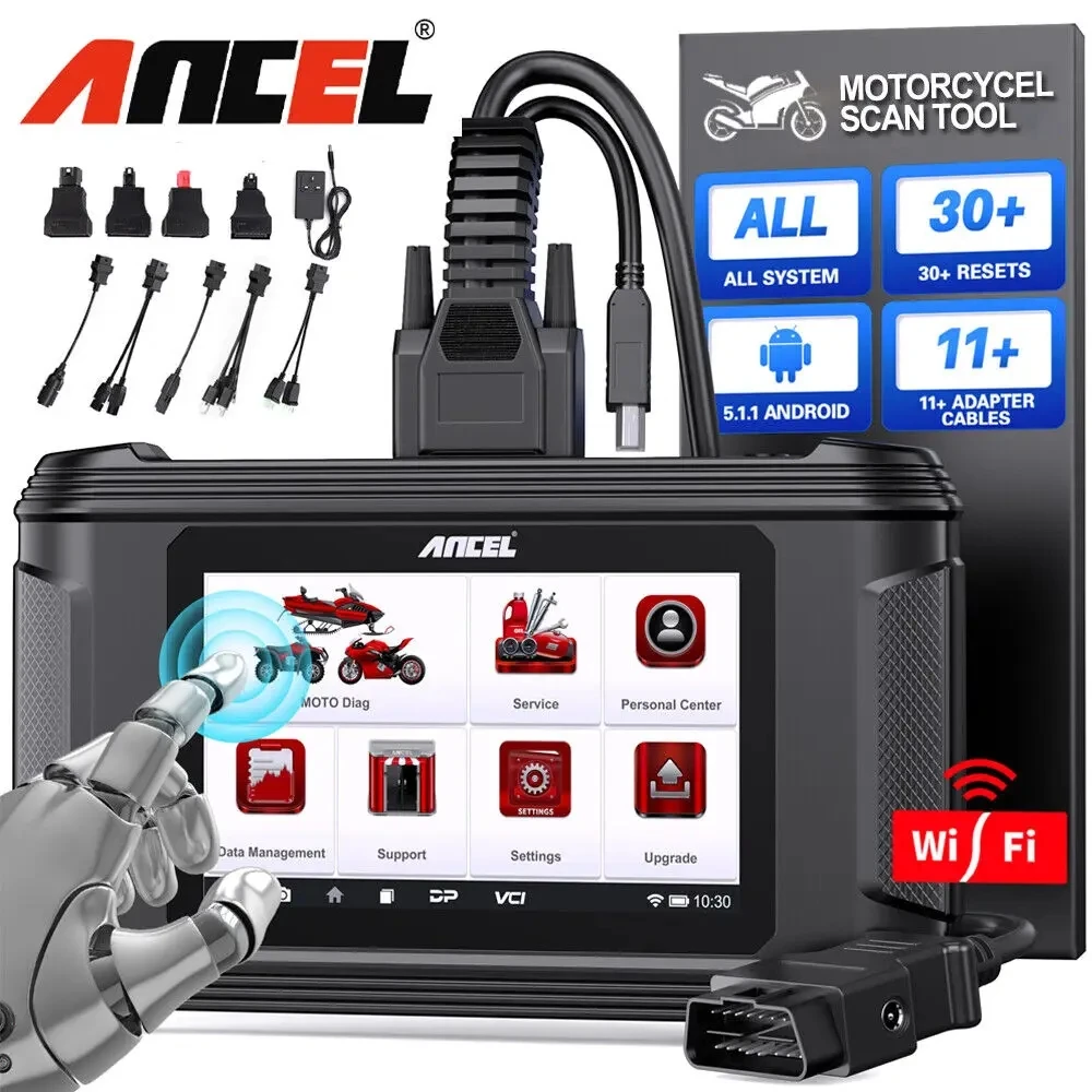 ANCEL MT500 PRO Motorcycle Diagnostic Tool All System ECU Coding 31+ Reset Motorbike Scanner for SUZUKI BMW DUCADI Honda Harley