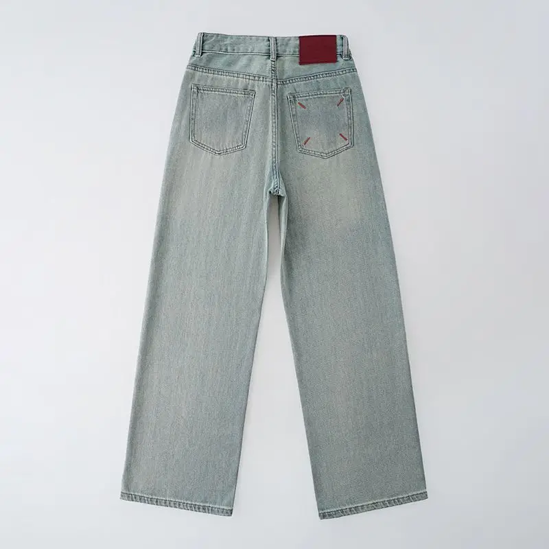 Wide-leg jeans, new spring and autumn ins style, loose and slimming, high-waisted, straight-leg pants for petite women in summer - view 5