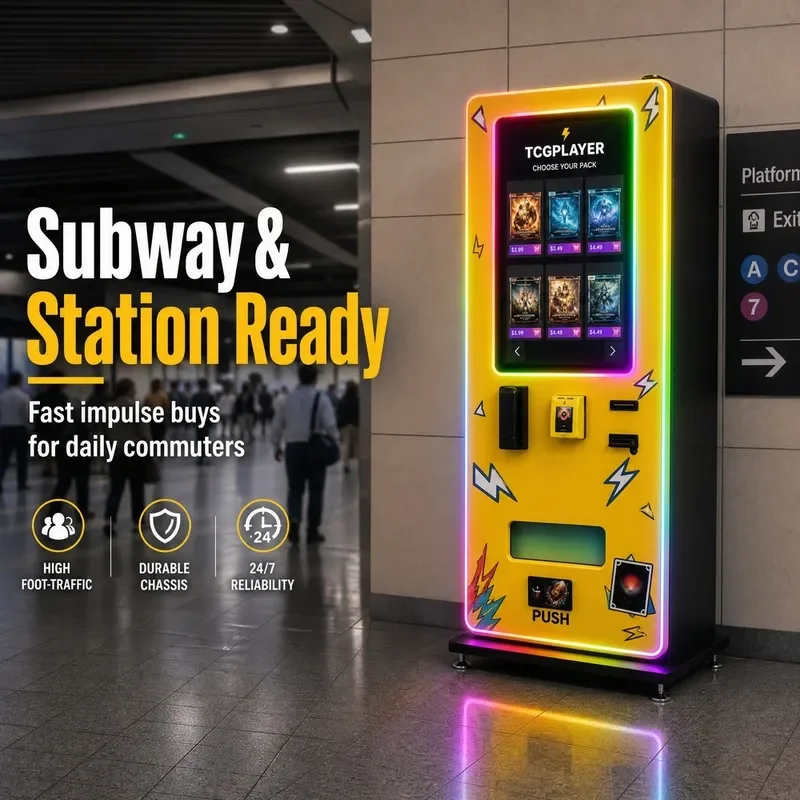 for Fast 3-Step Automated Card Purchase Vending Machine 32 Inch Touch Screen TCG Pack Dispenser Kiosk
