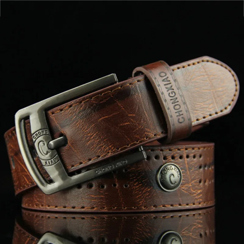 Men Top Layer Leather Casual High Quality Belt Vintage Design Pin Buckle PU Leather Belts For Men Original PU Leather