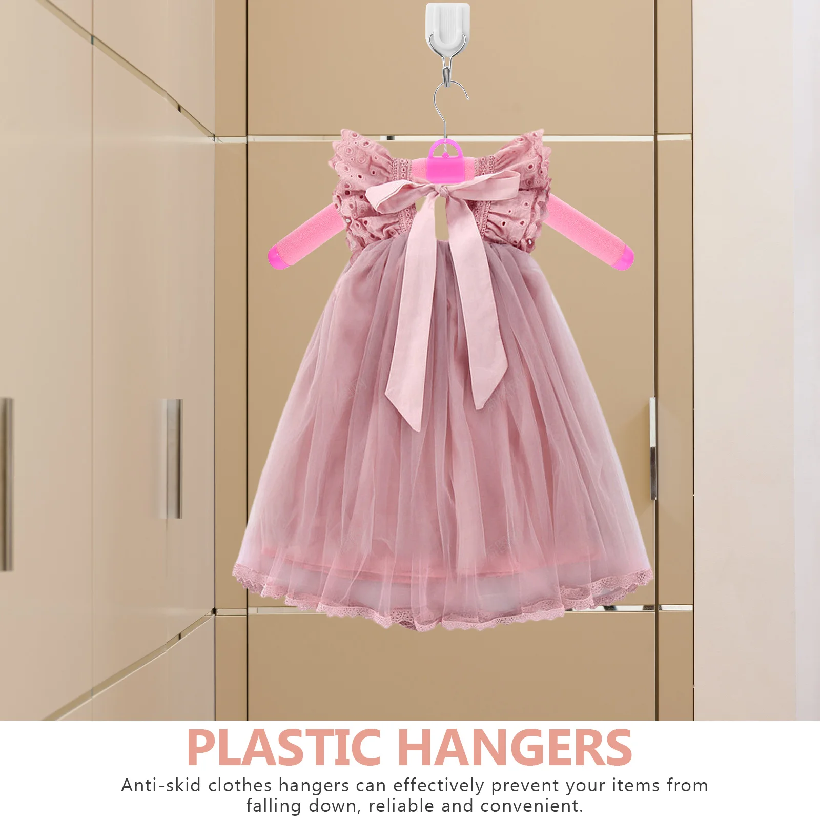 

10pcs Foam Hangers Non Slip Plastic Clothes Rack Heavy Duty Clothing Store Adult Kids Colorful Mix Wardrobe Organization