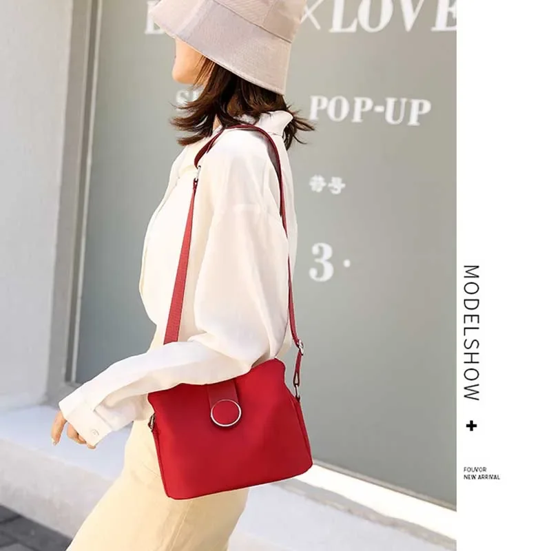 1 Casual Nylon Shoulder Bag Women Fashion Waterproof Messenger Bag Travel Light Small Crossbody Bag Shopping Lady Handbag Purse